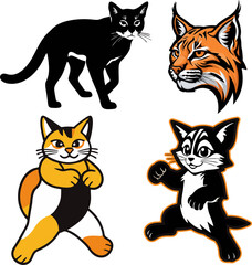 Cartoon Cats logo vector.eps