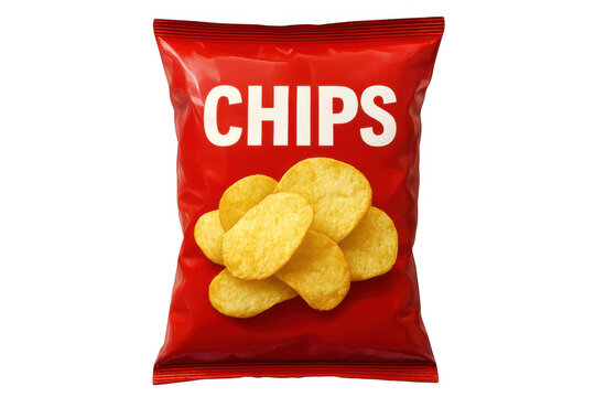 Chips package featuring a transparent background, showcasing a delicious and crispy snack perfect for various occasions and cravings