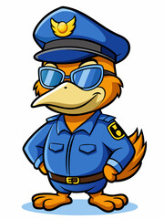 police duck mascot character mascot vector illustration, suitable for logo, mascot logo, game character, and others