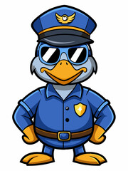 police duck mascot character mascot vector illustration, suitable for logo, mascot logo, game character, and others