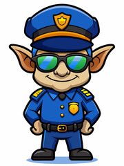 police elf mascot character mascot vector illustration, suitable for logo, mascot logo, game character, and others