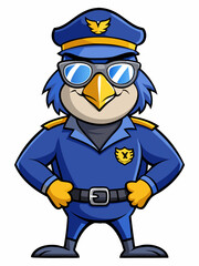 falcon police mascot colorful illustration, suitable for logo, mascot character, brand mascot, or security mascot