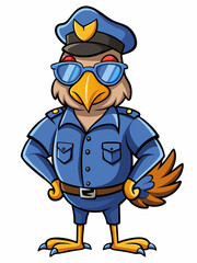 guinea fowl police mascot colorful illustration, suitable for logo, mascot character, brand mascot, or security mascot