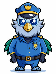 harpy eagle police mascot colorful illustration, suitable for logo, mascot character, brand mascot, or security mascot