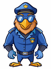 hawk police mascot colorful illustration, suitable for logo, mascot character, brand mascot, or security mascot