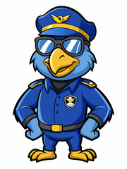 hawk police mascot colorful illustration, suitable for logo, mascot character, brand mascot, or security mascot