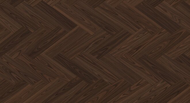 Dark Herringbone Wood Floor: Rich, dark brown wood planks arranged in a classic herringbone pattern create a sophisticated and elegant flooring texture.