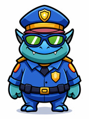 kappa police mascot colorful illustration, suitable for logo, mascot character, brand mascot, or security mascot
