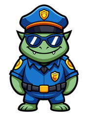 kappa police mascot colorful illustration, suitable for logo, mascot character, brand mascot, or security mascot