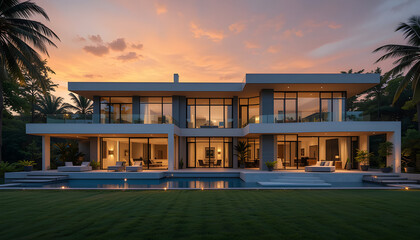 Contemporary modular black townhouses with a private design. Exterior showcasing modern residential architecture