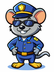 mouse police mascot colorful illustration, suitable for logo, mascot character, brand mascot, or security mascot