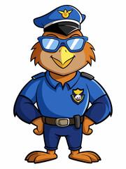 osprey police mascot illustration, suitable for logo or mascot character