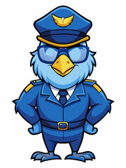 osprey police mascot illustration, suitable for logo or mascot character