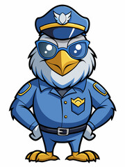 Obraz premium osprey police mascot illustration, suitable for logo or mascot character