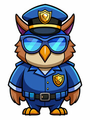 owl police mascot illustration, suitable for logo or mascot character