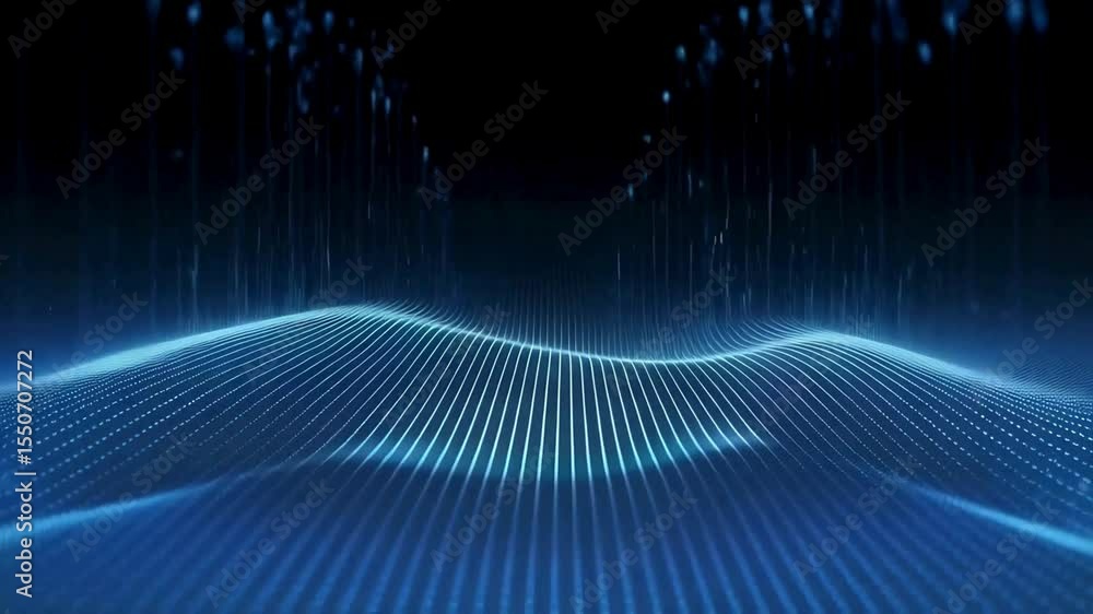 Aufkleber abstract blue digital wave background seamless loop animation perfect for technology presentations