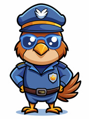 quail police character mascot vector illustration, suitable for logo, mascot logo, game character, and others
