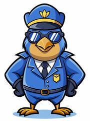 quail police character mascot vector illustration, suitable for logo, mascot logo, game character, and others