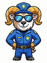 ram police character mascot vector illustration, suitable for logo, mascot logo, game character, and others