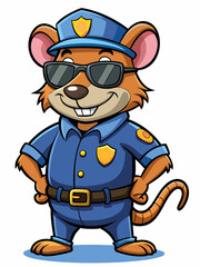 rat police character mascot vector illustration, suitable for logo, mascot logo, game character, and others
