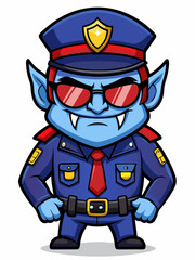 vampire police mascot, vector illustration, suitable for logo, mascot logo, game character, and others