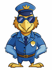 vulture police mascot, vector illustration, suitable for logo, mascot logo, game character, and others