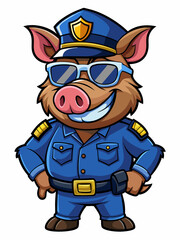 pi police mascot, vector illustration, suitable for logo, mascot logo, game character, and others