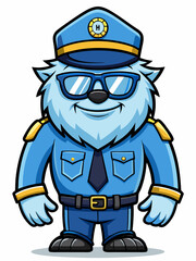 yeti police mascot, vector illustration, suitable for logo, mascot logo, game character, and others