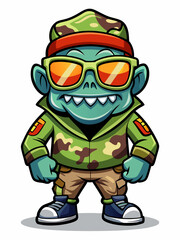zombie mascot army, vector illustration, suitable for logo, mascot logo, game character, and others