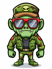 zombie mascot army, vector illustration, suitable for logo, mascot logo, game character, and others