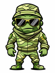 mummy army mascot character design