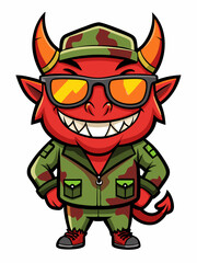 devil army mascot character design