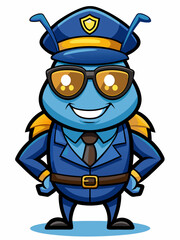 ant police mascot illustration, suitable for logo or mascot character