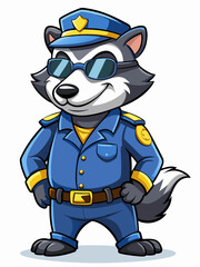 badger or racoon police mascot illustration, suitable for logo or mascot character