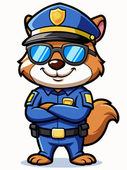 chipmunk police mascot illustration, suitable for logo or mascot character
