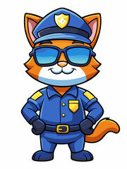 Obraz premium cat police mascot illustration, suitable for logo or mascot character