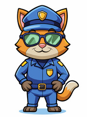 cat police mascot illustration, suitable for logo or mascot character
