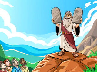 Moses and the Ten Commandments Cartoon Bible Kids