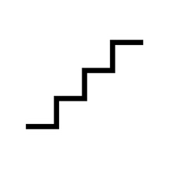 minimalist stair Icon. upward step symbol  step to success. stairs symbol flat illustration on white background