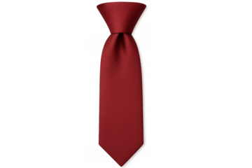 Classic red tie with transparent background, symbolizing professionalism and style in business or formal settings
