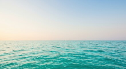 Obraz premium Calm Ocean Water With Clear Blue Sky Horizon