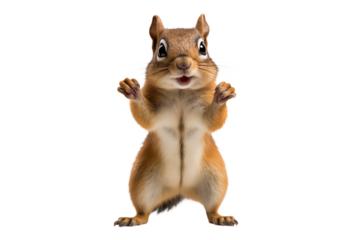 Chipmunk: Close-Up Photo of a Standing Chipmunk on White Background transparent background png