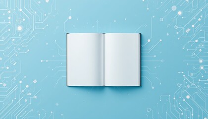 Modern eBook Design on Light Blue Tech Background