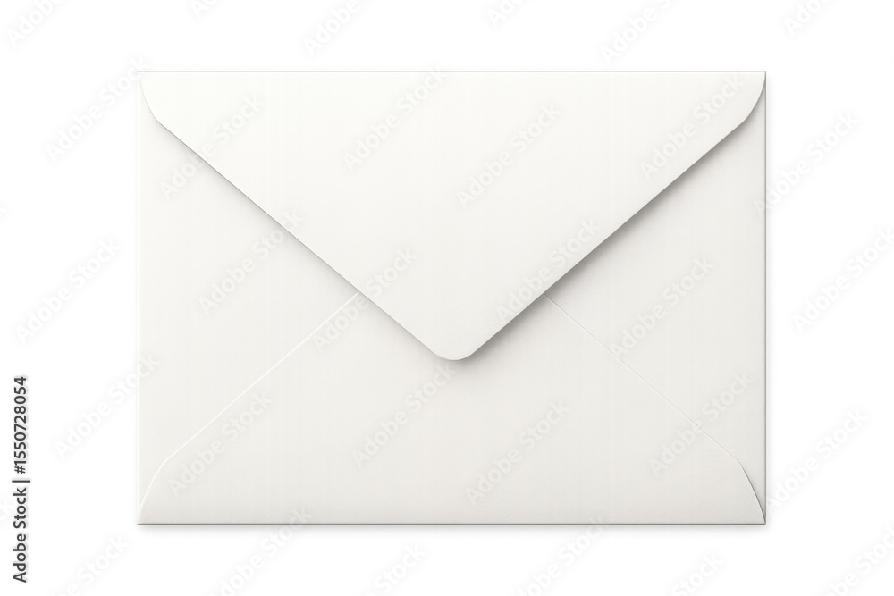 Aufkleber white envelope lying flat on transparent surface, representing clean communication design element wi