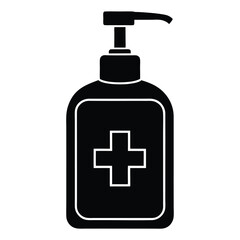 pharmacist element isolated hand sanitizer bottle on white background