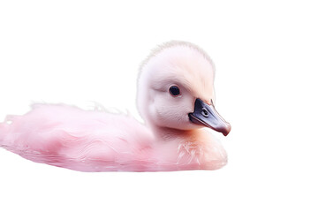 Fototapeta premium Pink Cygnet: A Close-Up of a Baby Swan transparent background png