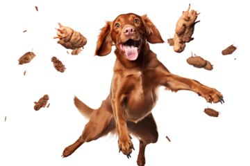 Jumping Dog: Energetic Canine Action Photo;  Perfect for Pet, Animal, and Movement Related Projects transparent background png