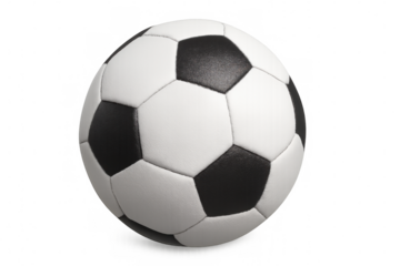 Photorealistic 3d rendering of a classic soccer ball rotating on a transparent background, perfect for sports-themed projects