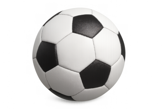 Photorealistic 3d rendering of a classic soccer ball rotating on a transparent background, perfect for sports-themed projects