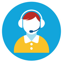 Customer Support Icon vector illustration of a worker